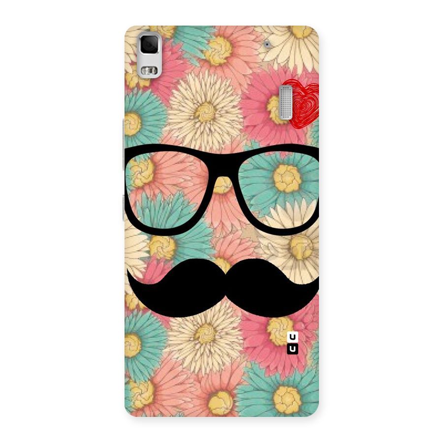 Floral Moustache Back Case for Lenovo K3 Note