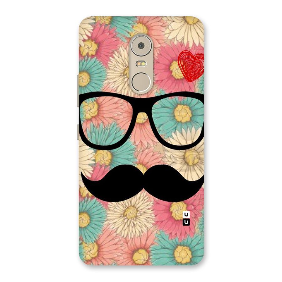Floral Moustache Back Case for Lenovo K6 Note