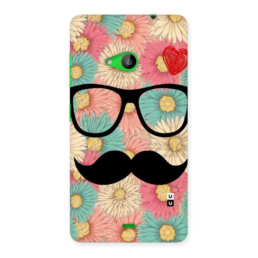 Floral Moustache Back Case for Lumia 535