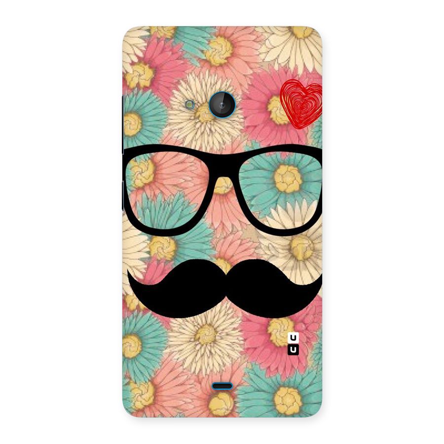 Floral Moustache Back Case for Lumia 540
