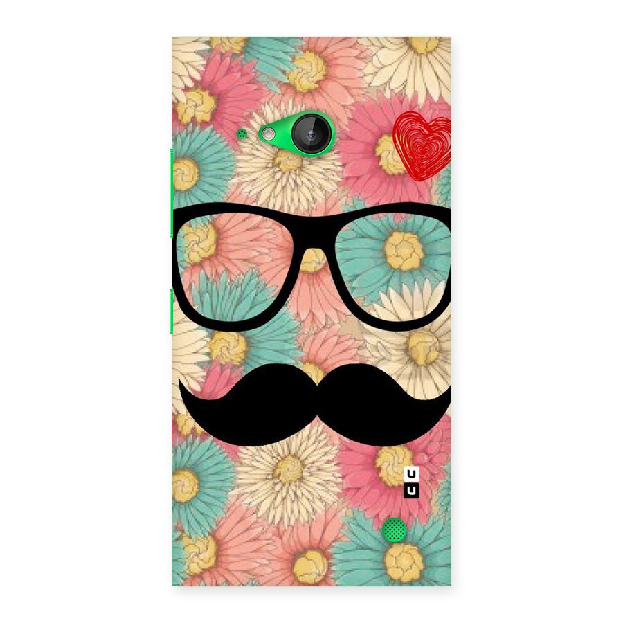 Floral Moustache Back Case for Lumia 730