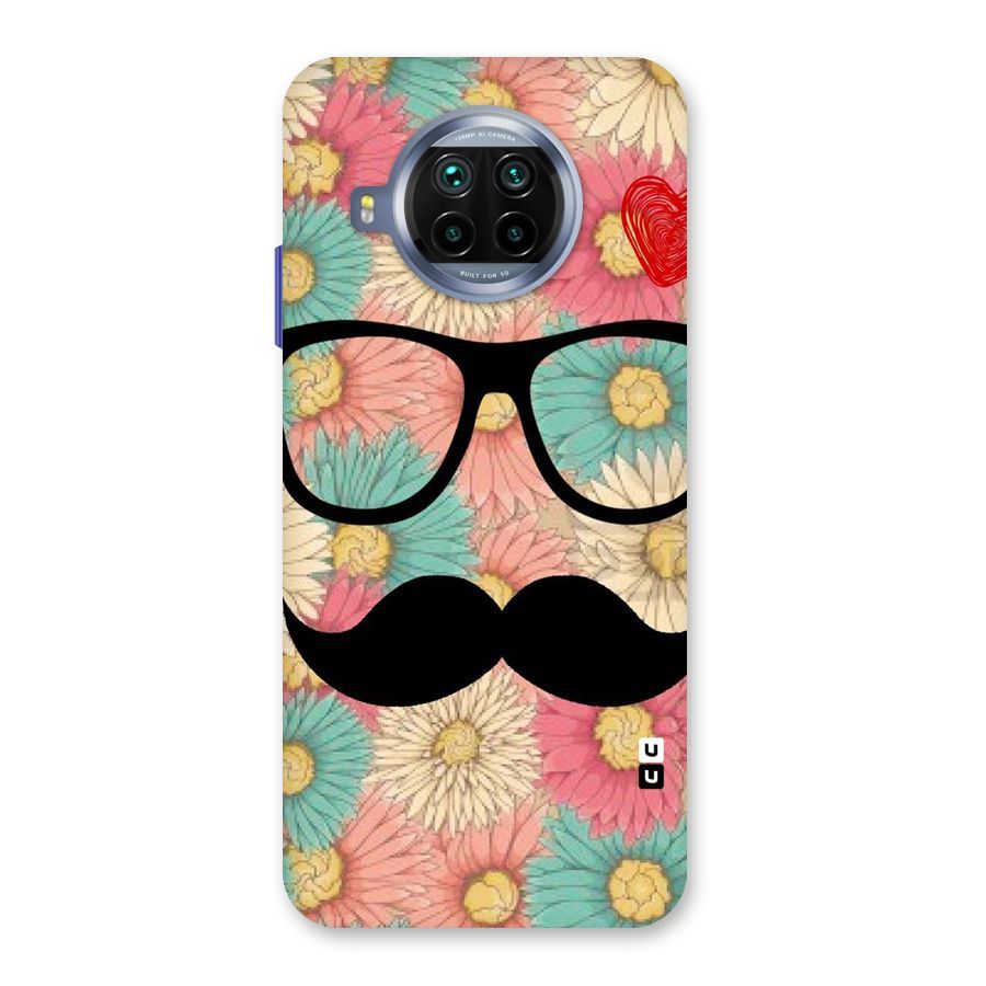 Floral Moustache Back Case for Mi 10i