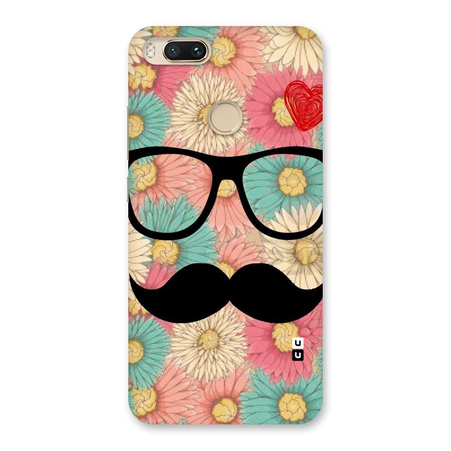 Floral Moustache Back Case for Mi A1