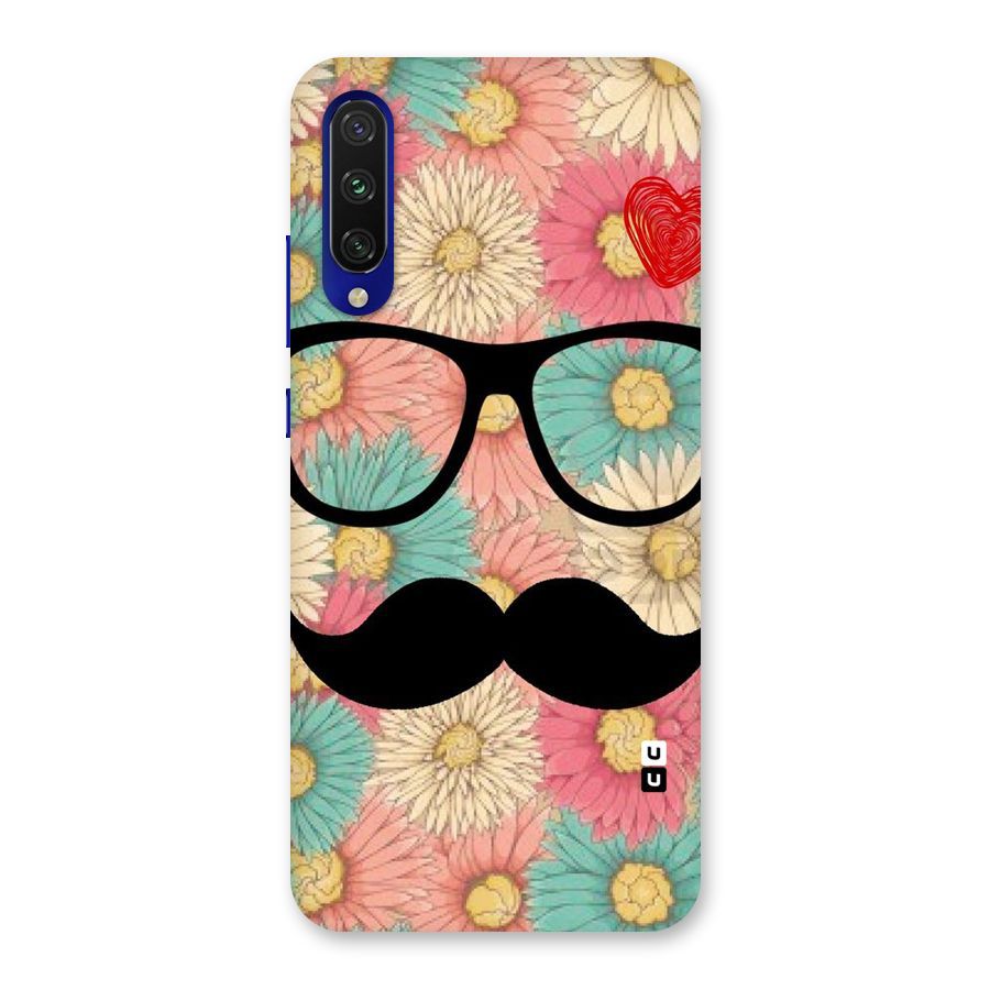 Floral Moustache Back Case for Mi A3