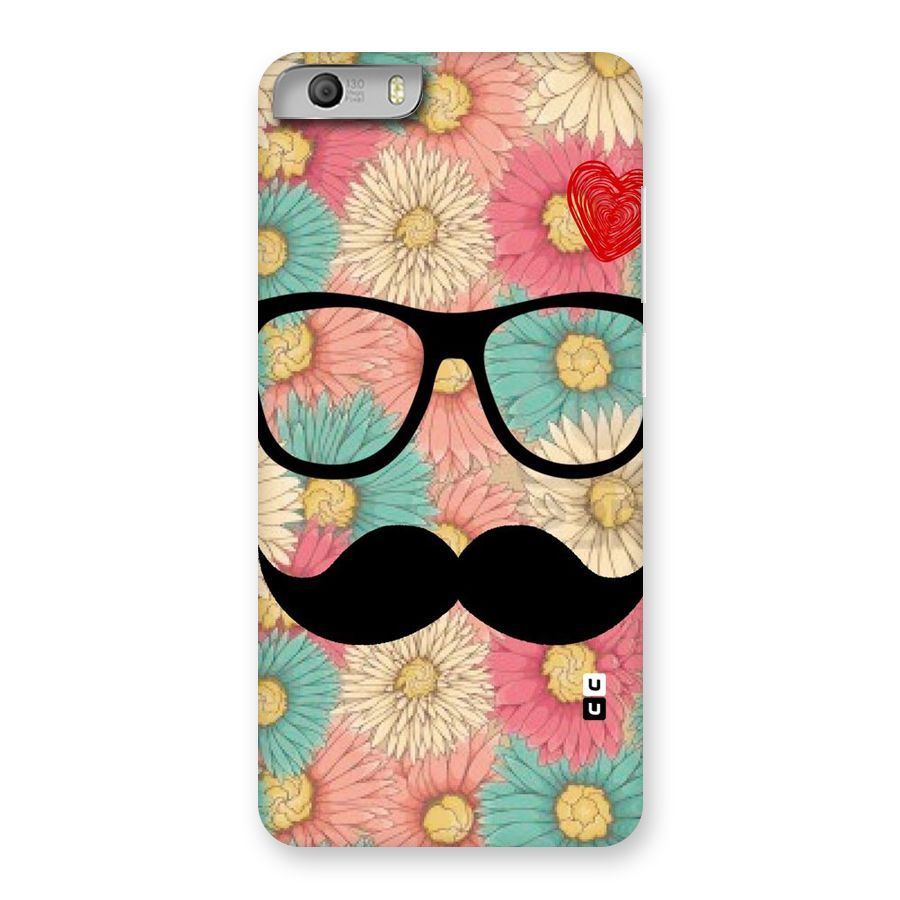 Floral Moustache Back Case for Micromax Canvas Knight 2