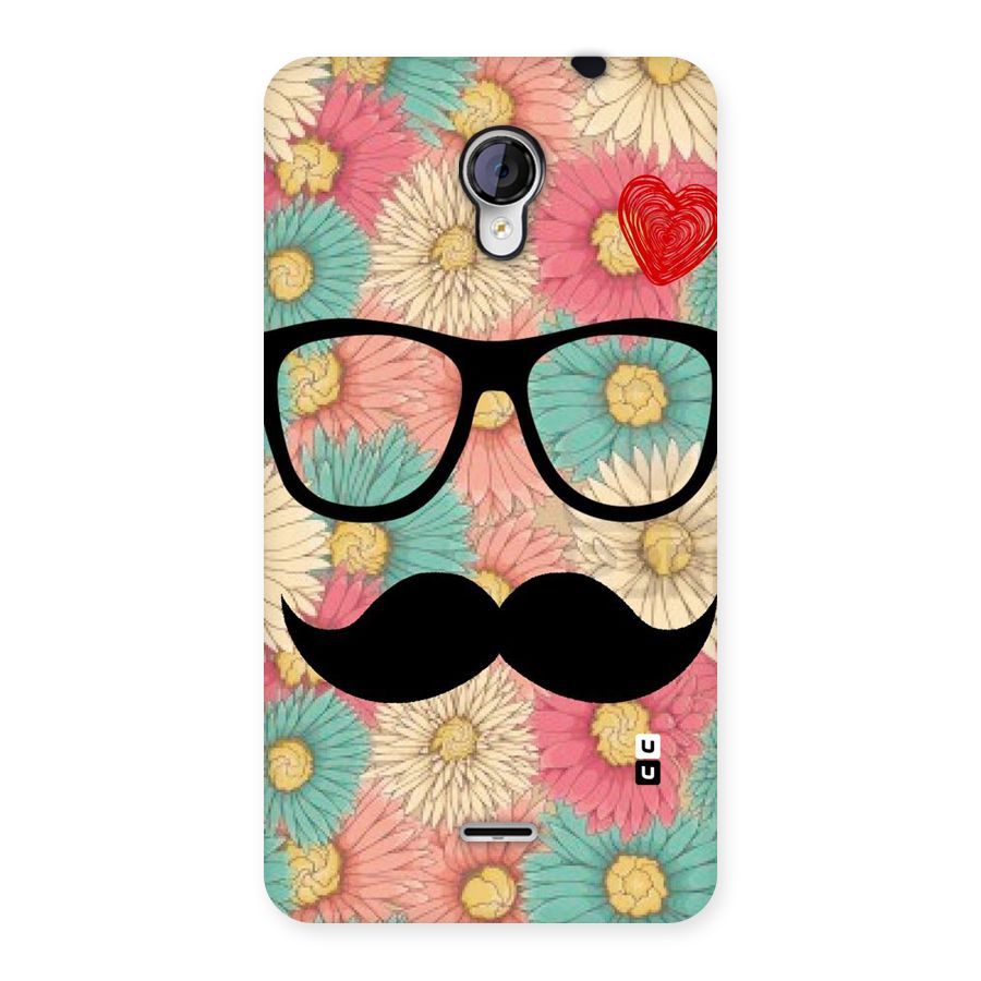 Floral Moustache Back Case for Micromax Unite 2 A106