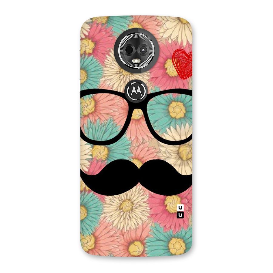 Floral Moustache Back Case for Moto E5 Plus