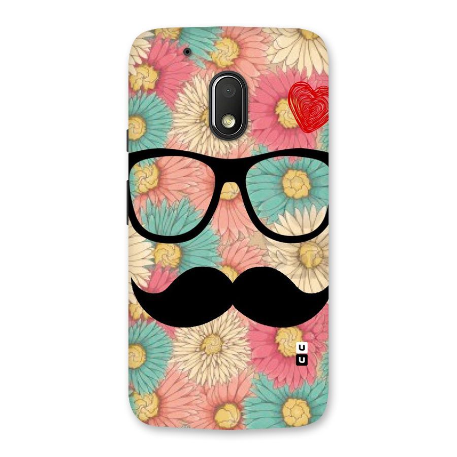 Floral Moustache Back Case for Moto G4 Play
