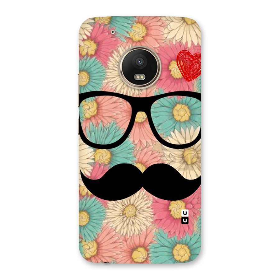Floral Moustache Back Case for Moto G5 Plus