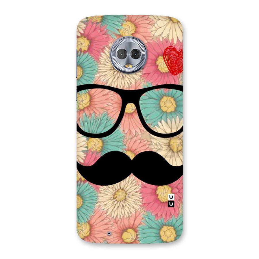 Floral Moustache Back Case for Moto G6
