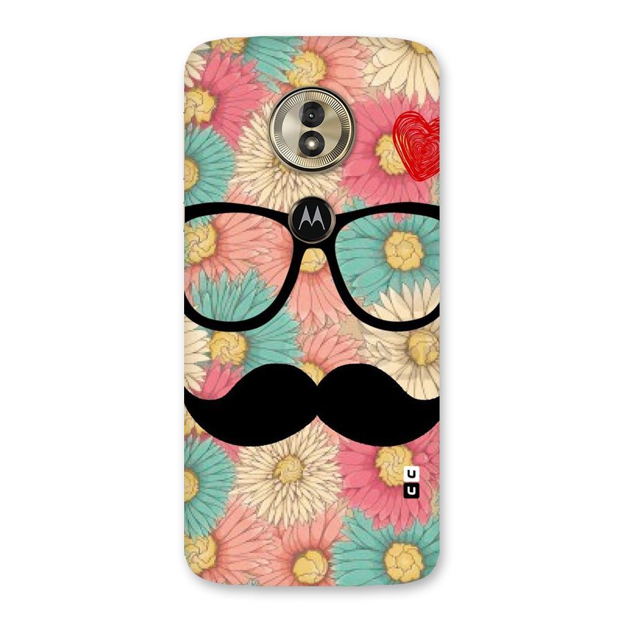 Floral Moustache Back Case for Moto G6 Play