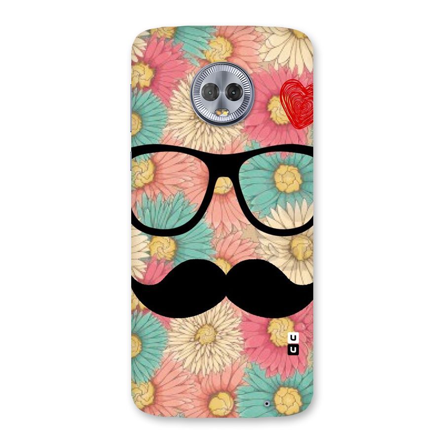Floral Moustache Back Case for Moto G6 Plus