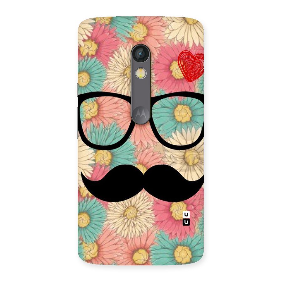 Floral Moustache Back Case for Moto X Play