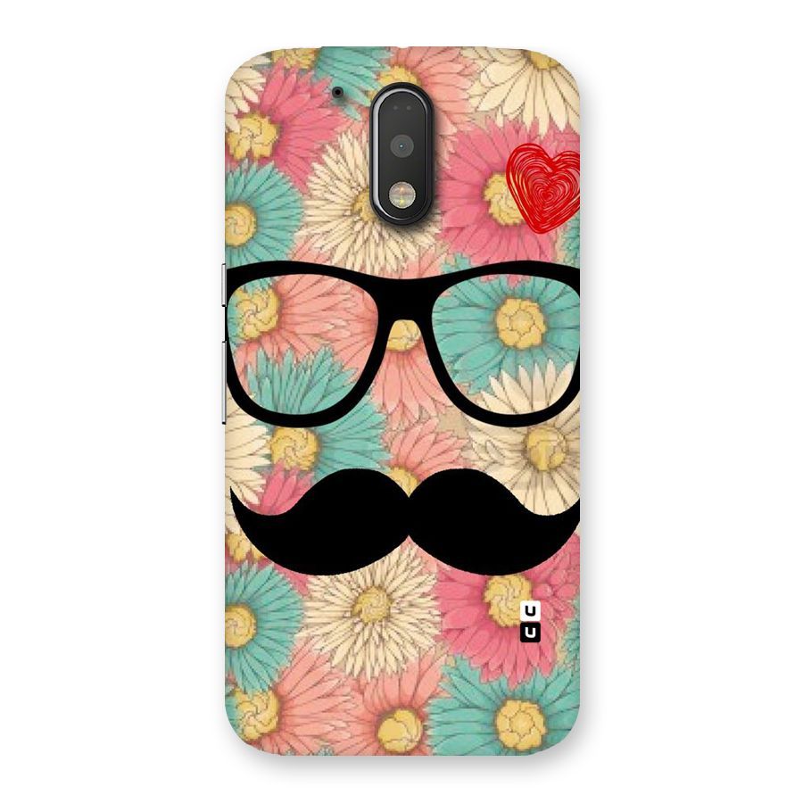 Floral Moustache Back Case for Motorola Moto G4 Plus