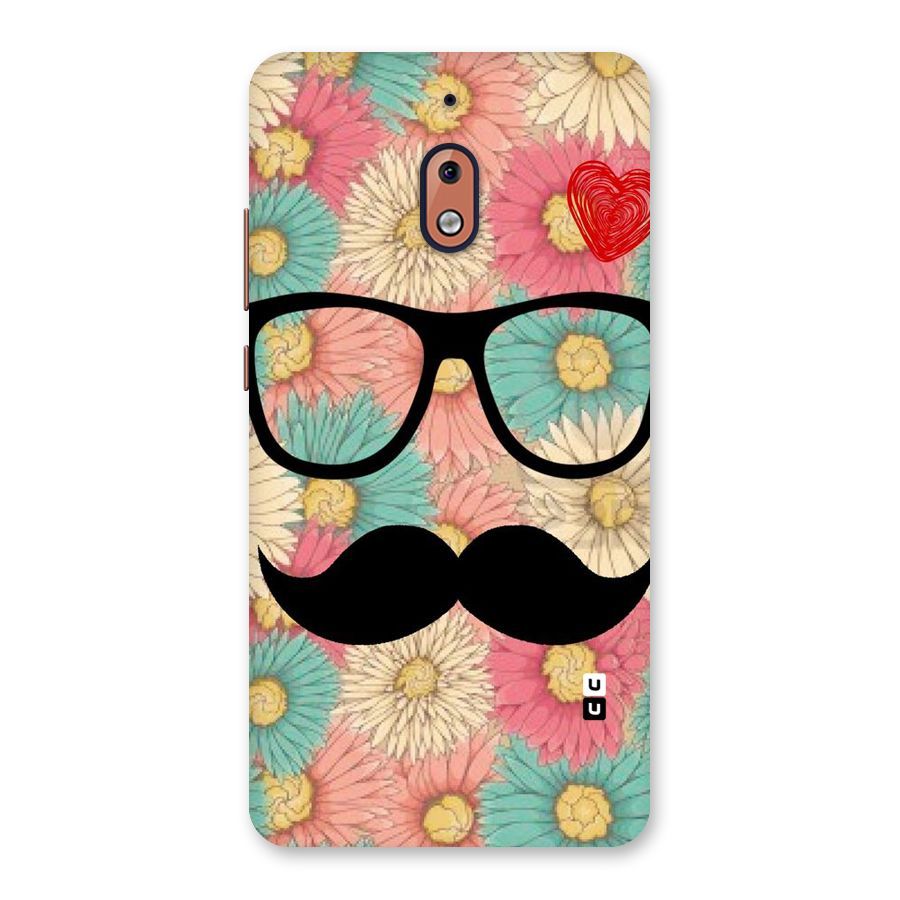 Floral Moustache Back Case for Nokia 2.1