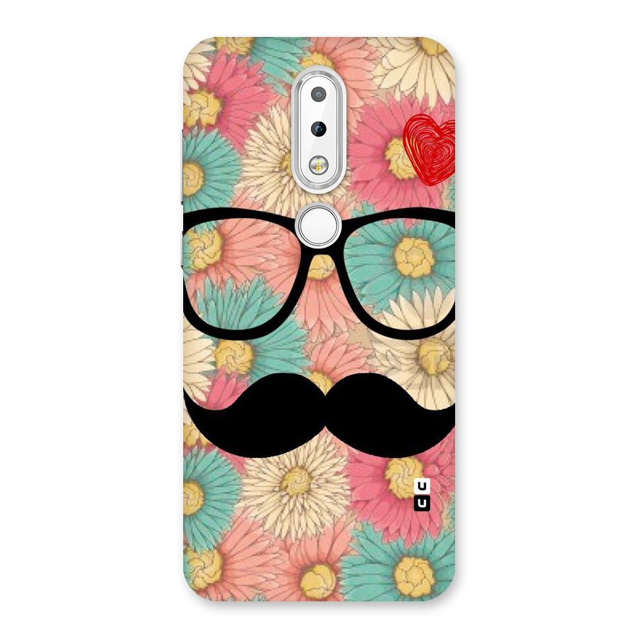 Floral Moustache Back Case for Nokia 6.1 Plus