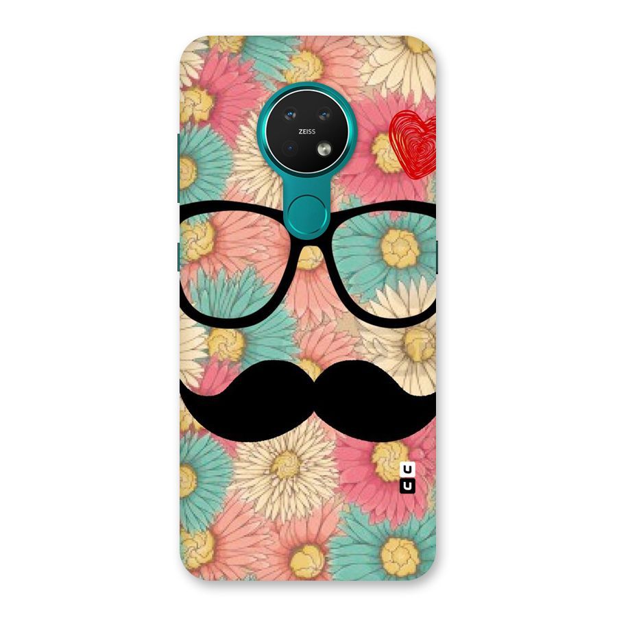 Floral Moustache Back Case for Nokia 7.2