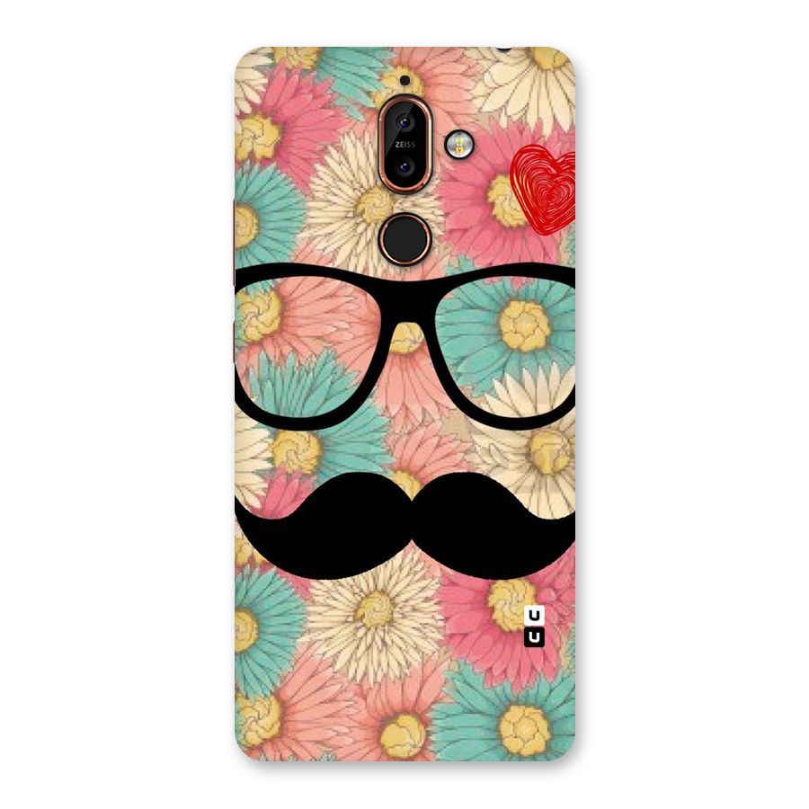 Floral Moustache Back Case for Nokia 7 Plus
