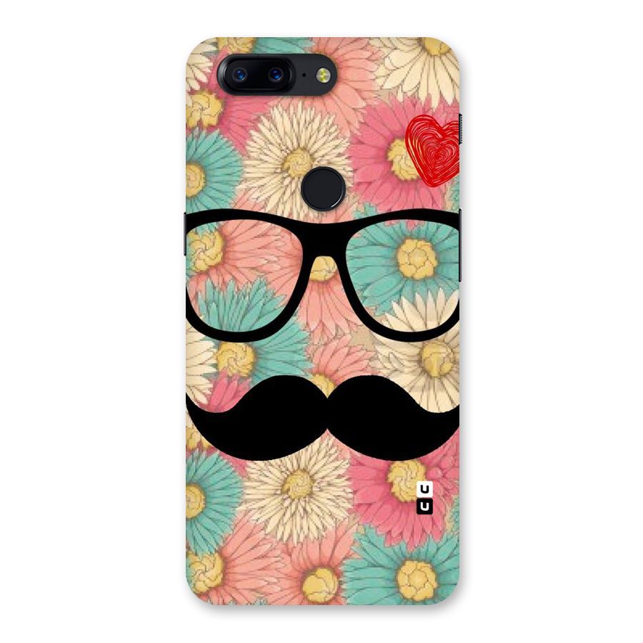 Floral Moustache Back Case for OnePlus 5T
