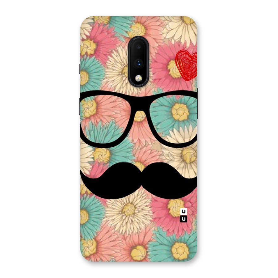 Floral Moustache Back Case for OnePlus 7