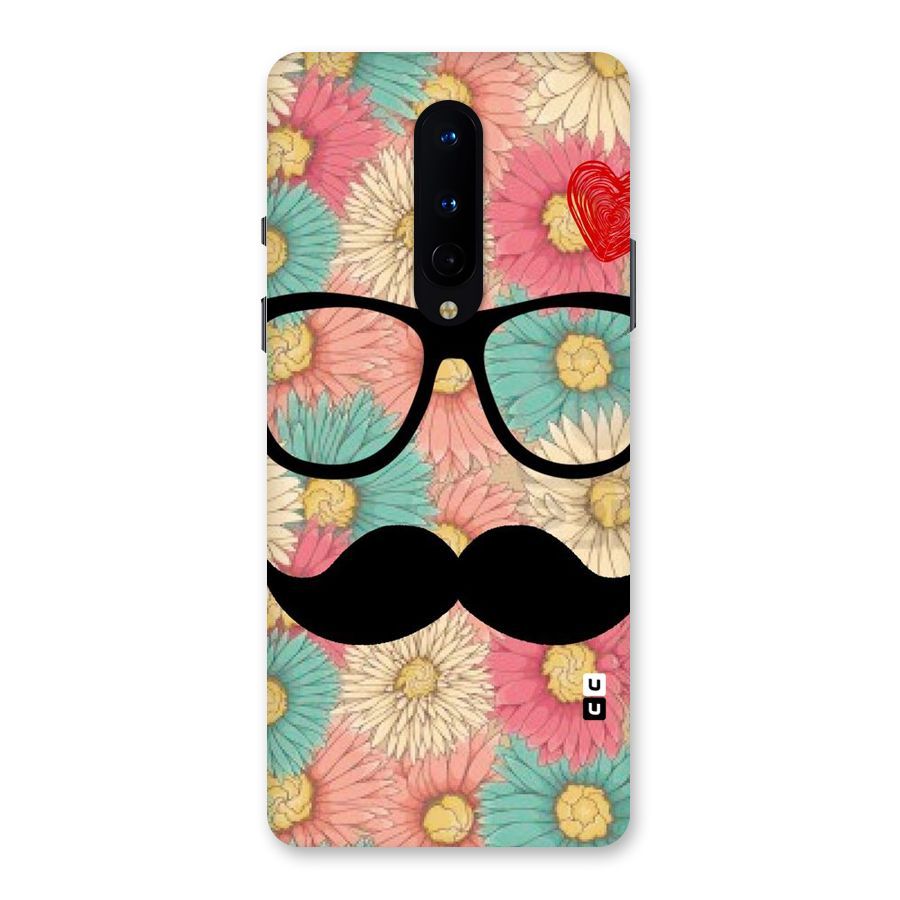 Floral Moustache Back Case for OnePlus 8