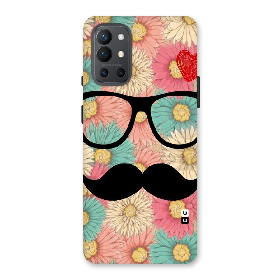 Floral Moustache Back Case for OnePlus 9R
