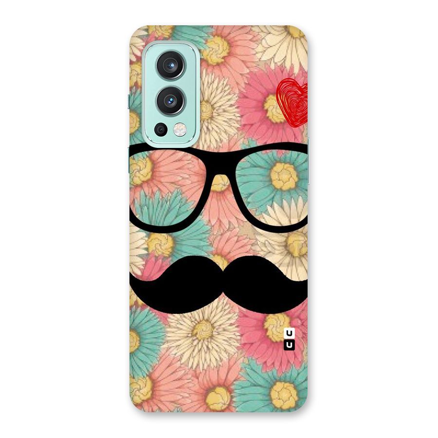 Floral Moustache Back Case for OnePlus Nord 2 5G