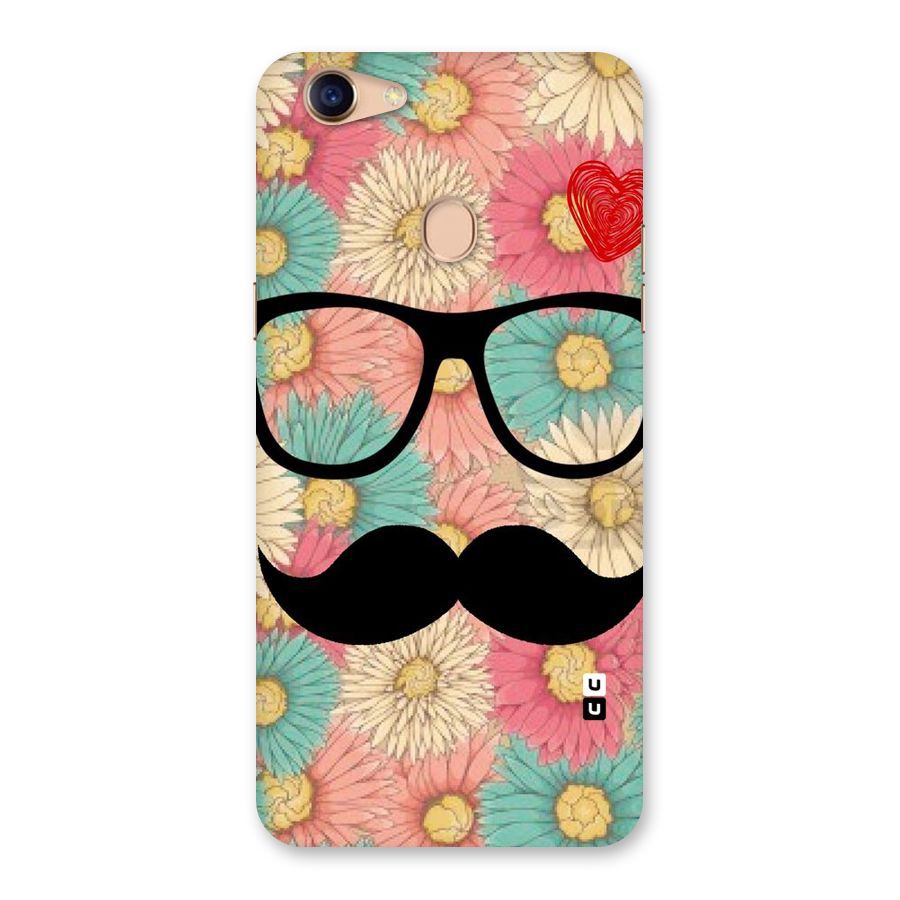 Floral Moustache Back Case for Oppo F5 Youth