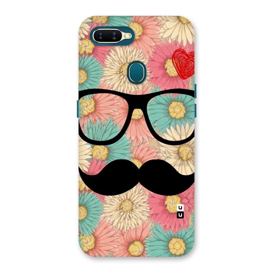 Floral Moustache Back Case for Oppo A11k