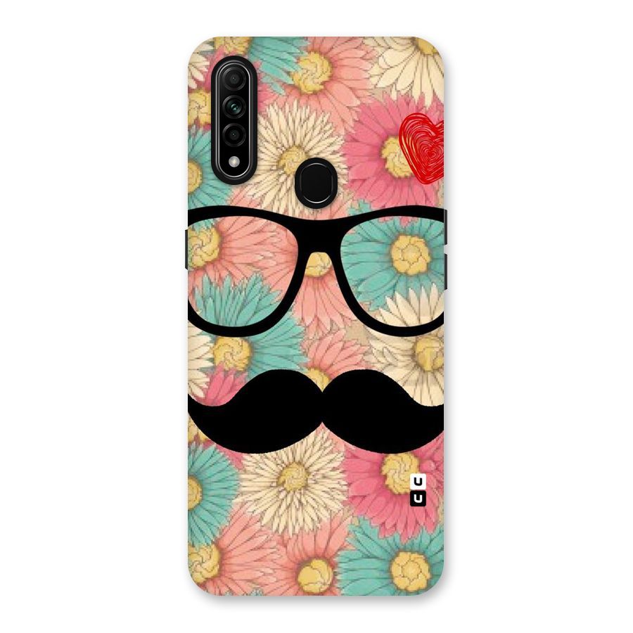 Floral Moustache Back Case for Oppo A31