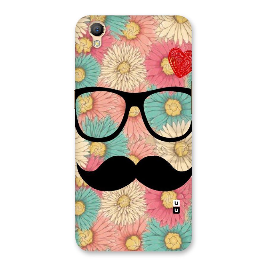 Floral Moustache Back Case for Oppo A37