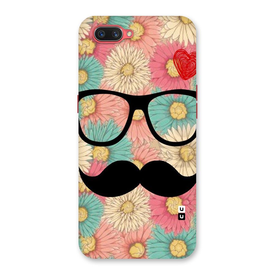 Floral Moustache Back Case for Oppo A3s