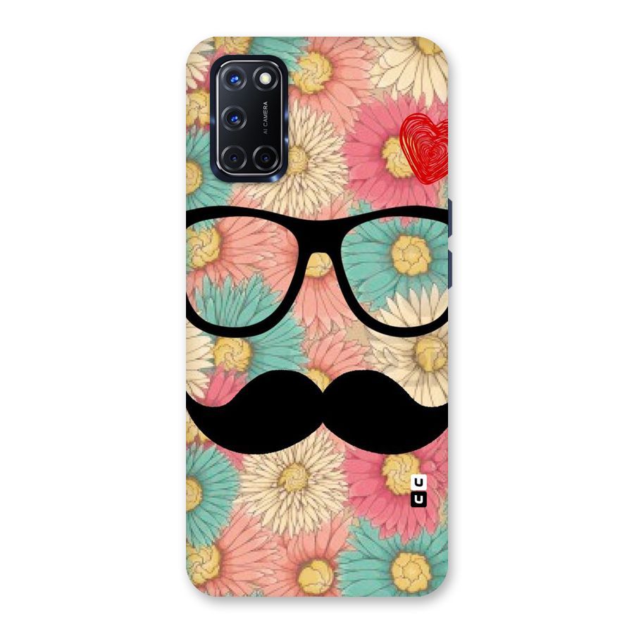 Floral Moustache Back Case for Oppo A52