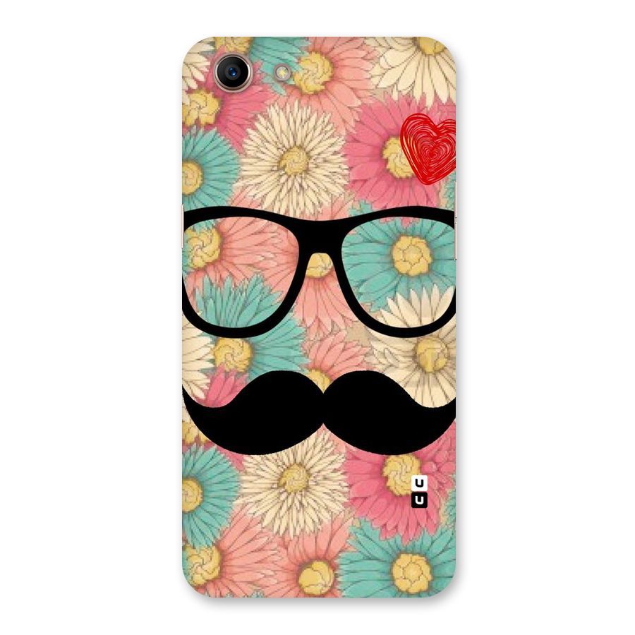 Floral Moustache Back Case for Oppo A83 (2018)