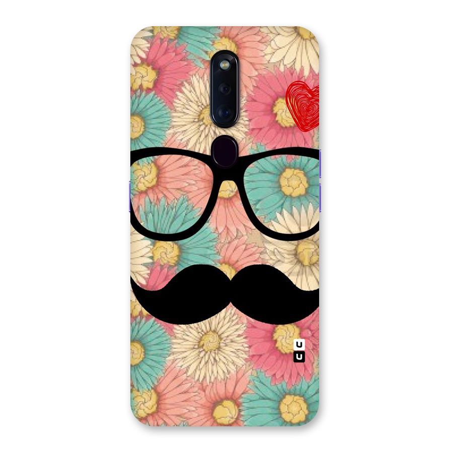 Floral Moustache Back Case for Oppo F11 Pro