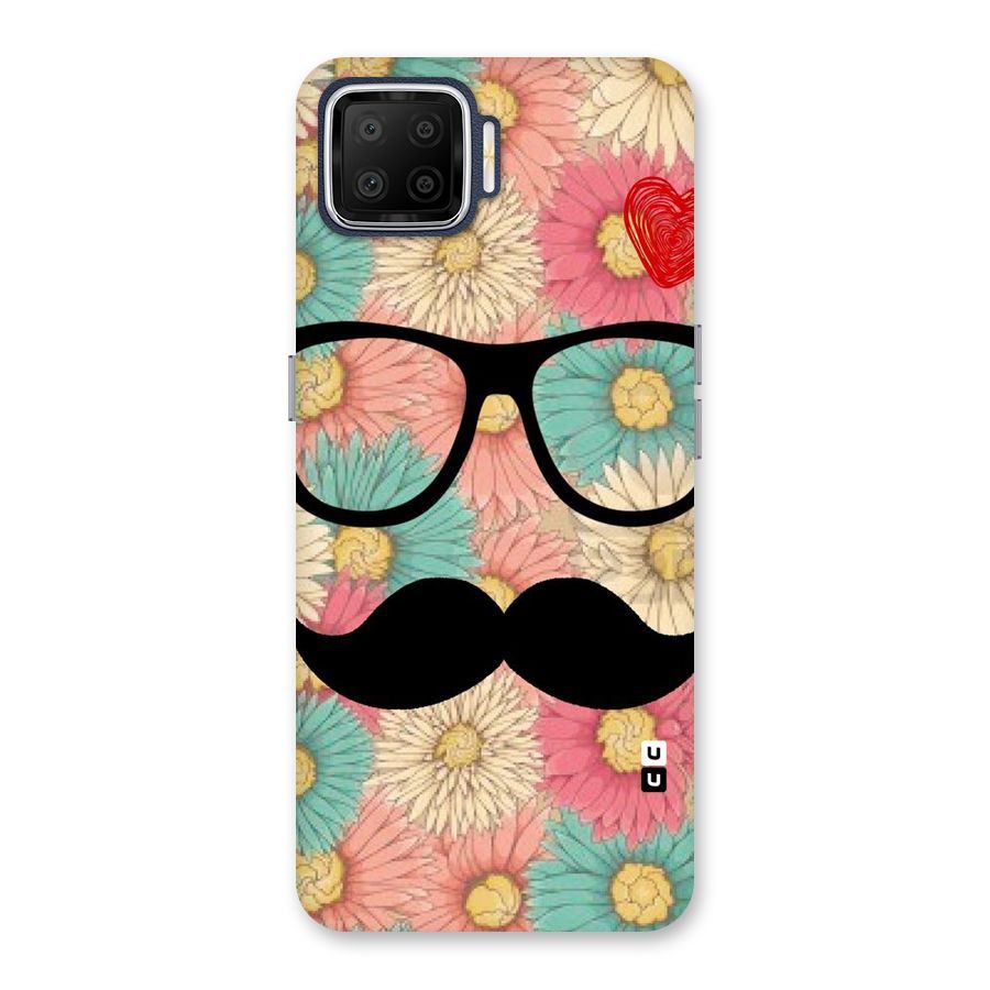 Floral Moustache Back Case for Oppo F17