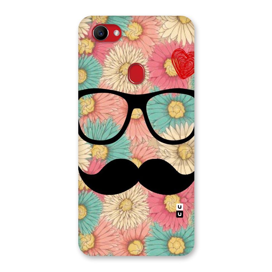 Floral Moustache Back Case for Oppo F7