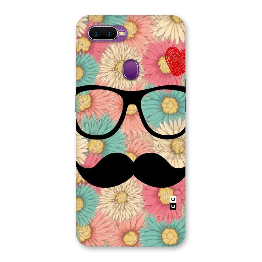 Floral Moustache Back Case for Oppo F9