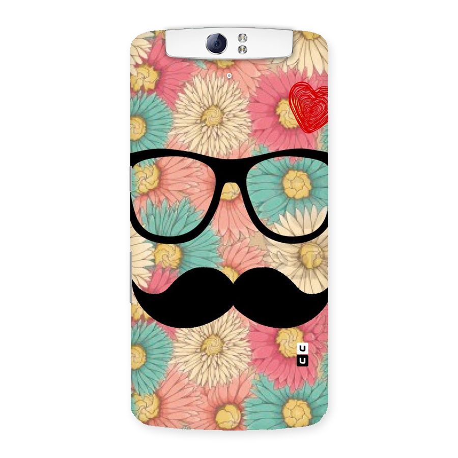 Floral Moustache Back Case for Oppo N1