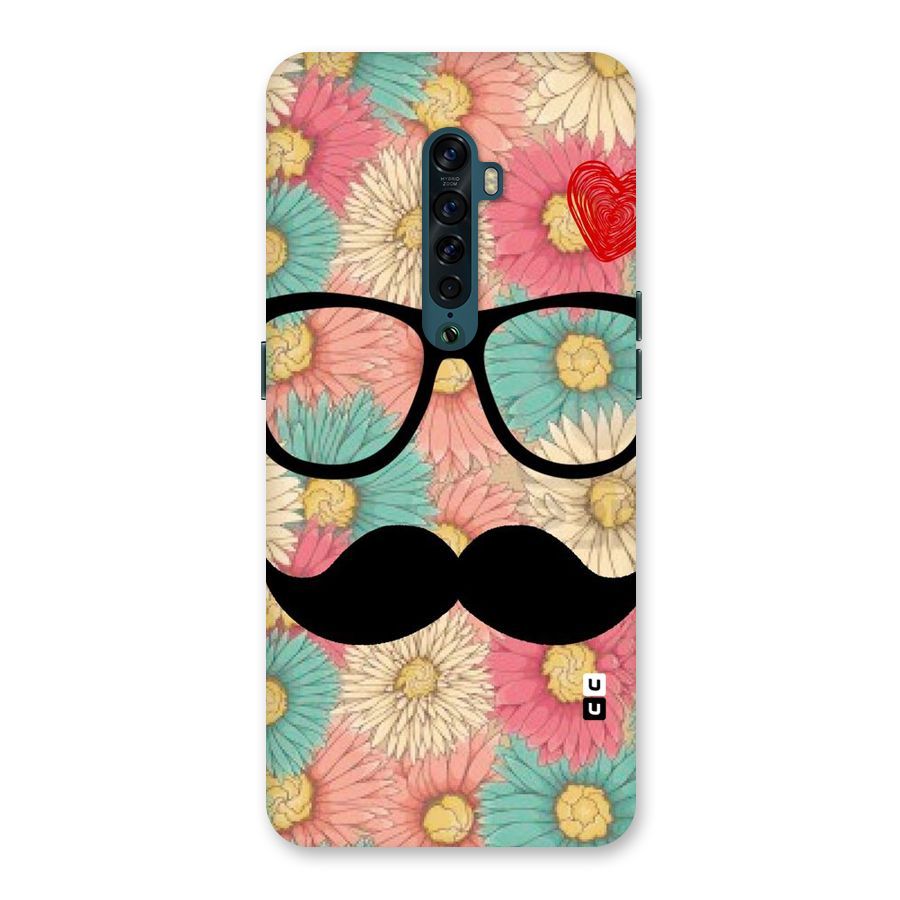 Floral Moustache Back Case for Oppo Reno2