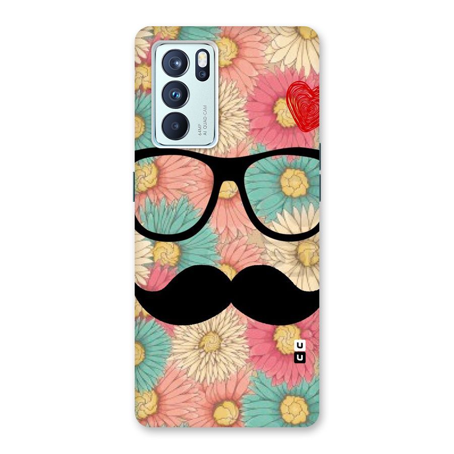 Floral Moustache Back Case for Oppo Reno6 Pro 5G