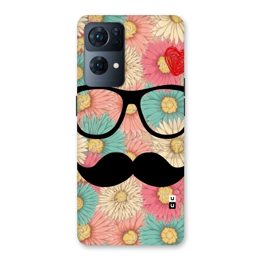 Floral Moustache Back Case for Oppo Reno7 Pro 5G