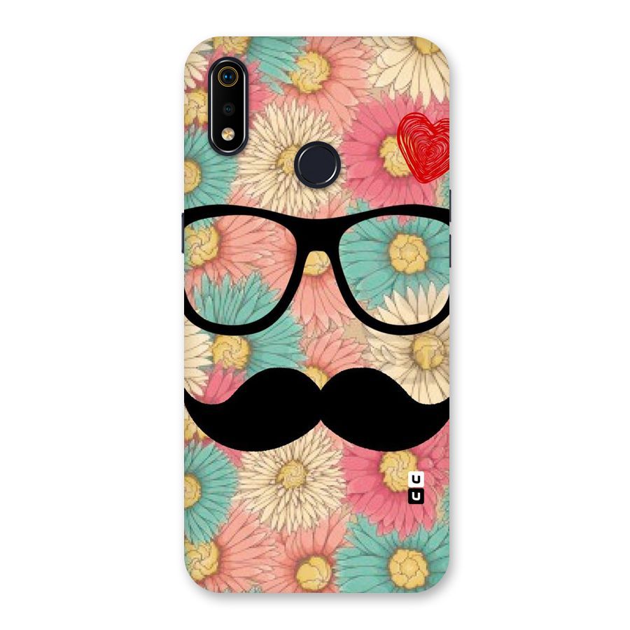 Floral Moustache Back Case for Realme 3i