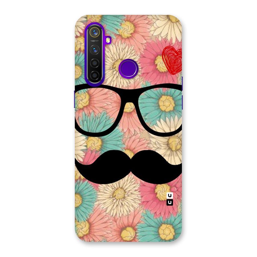 Floral Moustache Back Case for Realme 5 Pro