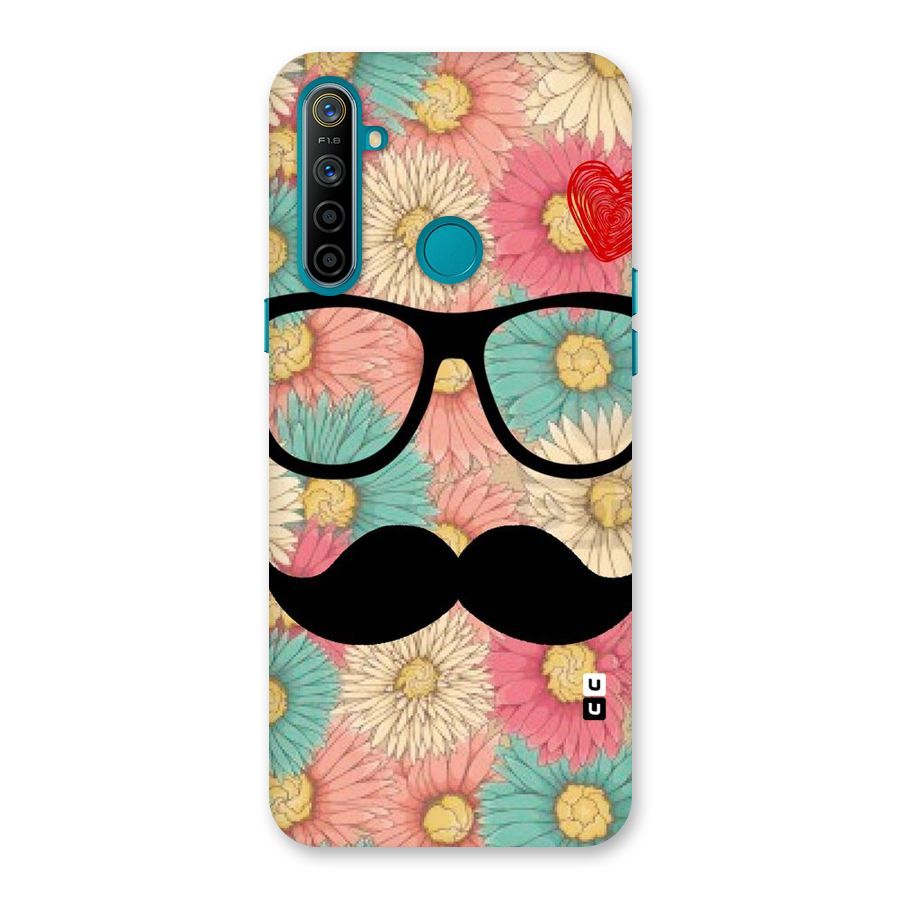 Floral Moustache Back Case for Realme 5i