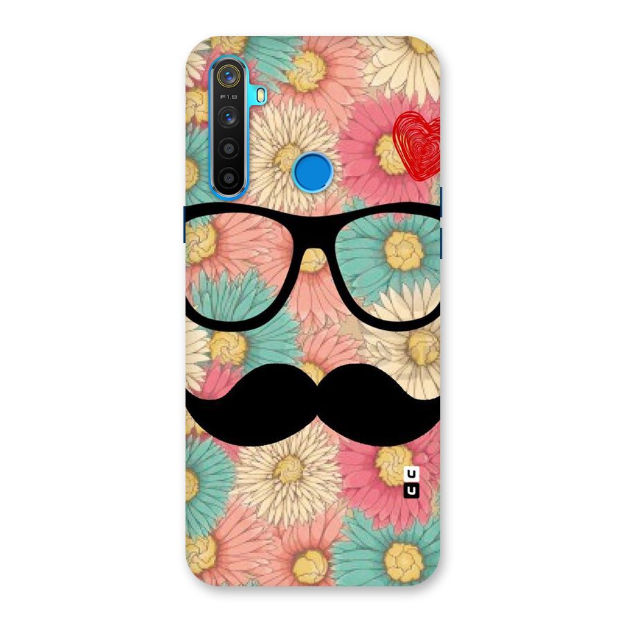 Floral Moustache Back Case for Realme 5s