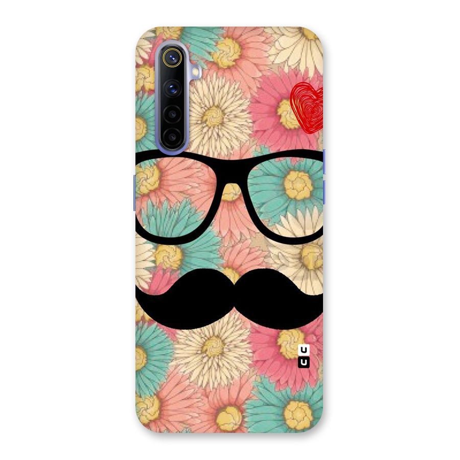 Floral Moustache Back Case for Realme 6i