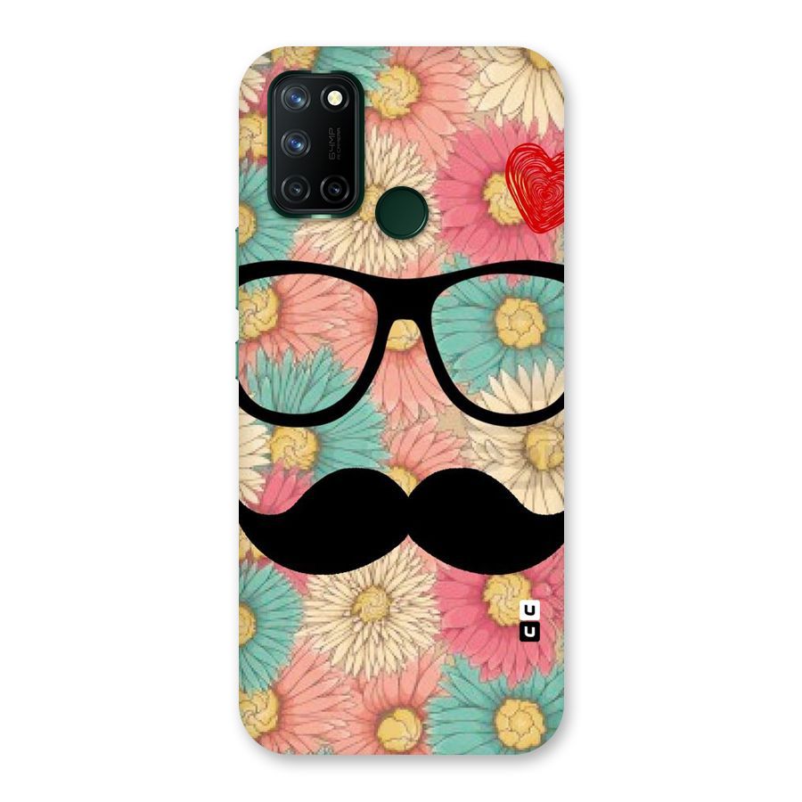 Floral Moustache Back Case for Realme 7i