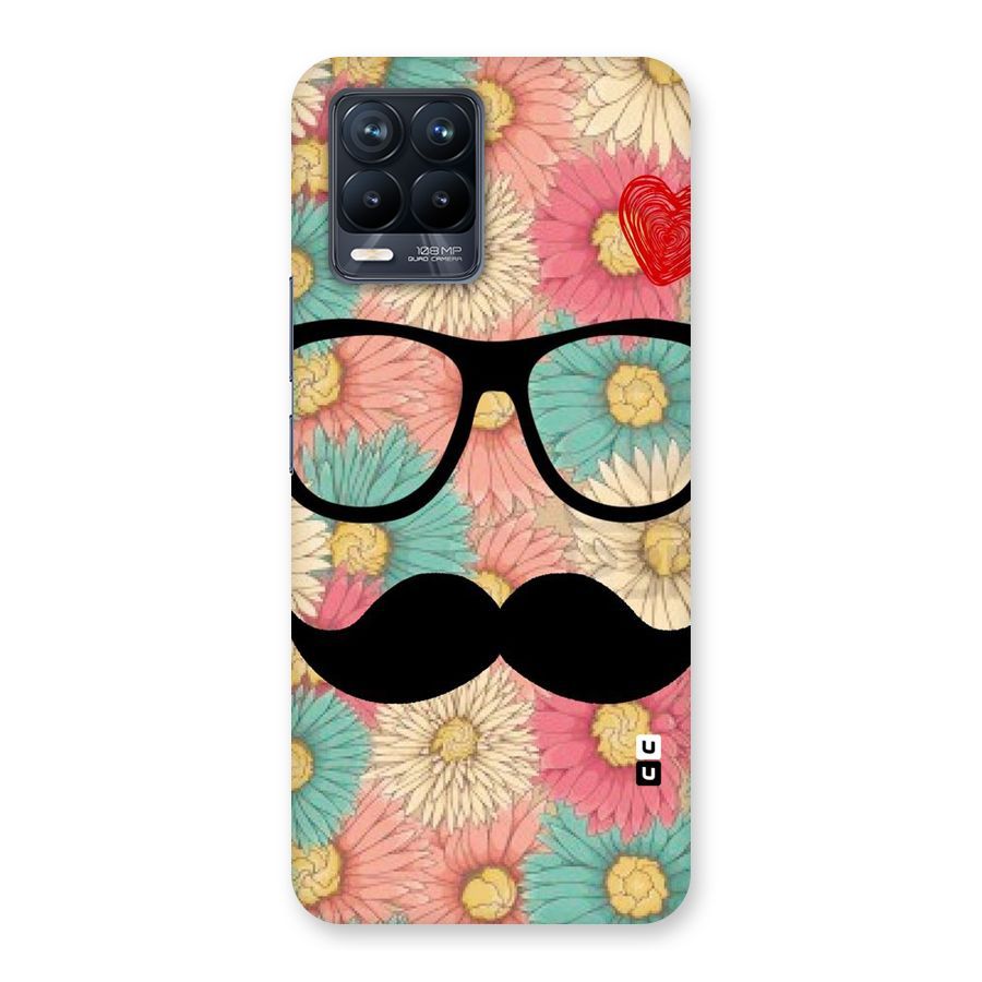 Floral Moustache Back Case for Realme 8 Pro