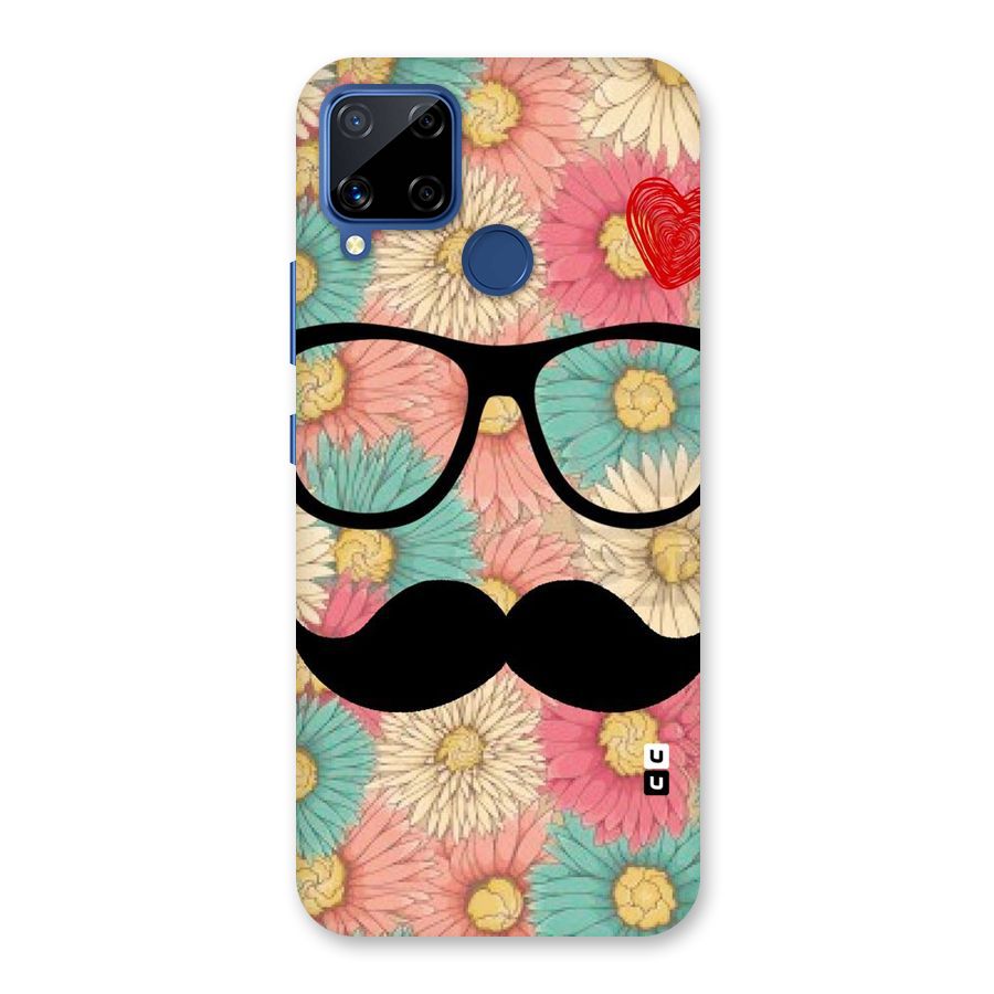 Floral Moustache Back Case for Realme C15